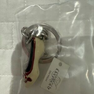 Elegant Cream and Red Shoe Key Holder with genuine Swarovski crystals